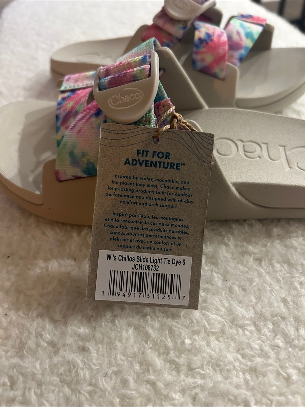Chaco Chillos Slide Sandals Women’s Size 6 Light Tie Dye Beige - Picture 2 of 6
